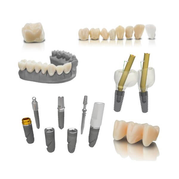 Partes de implantes dentales